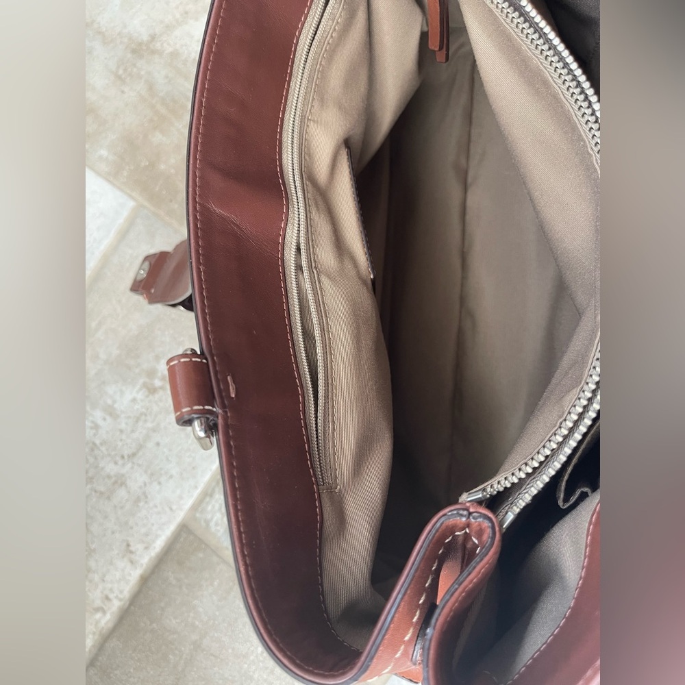 Coach Hampton Brown Leather Shoulder/Satchel Bag - Picture 9 of 15